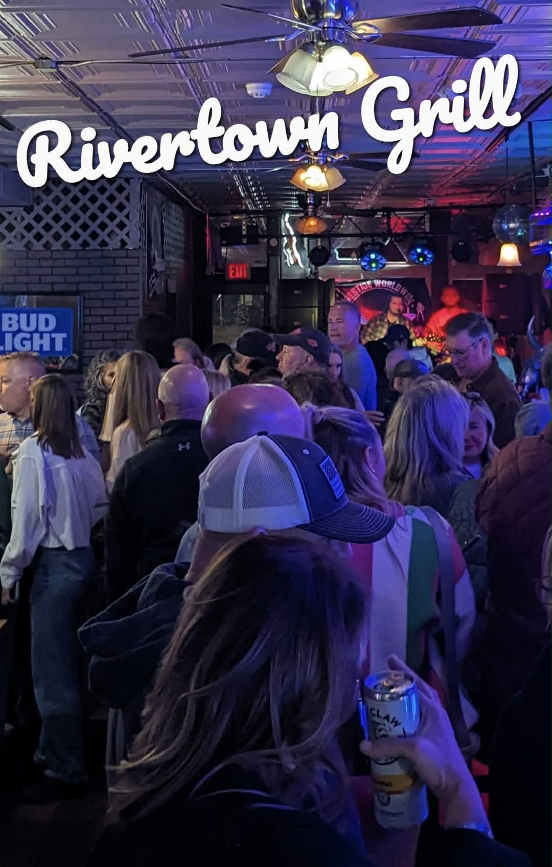 Crowded bar at Rivertown Grill in Madison.